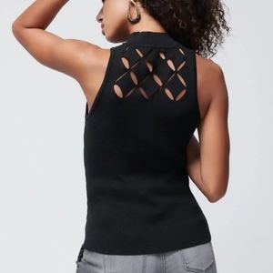 COPY - White House Black Market cutwork cutout sweater xs black